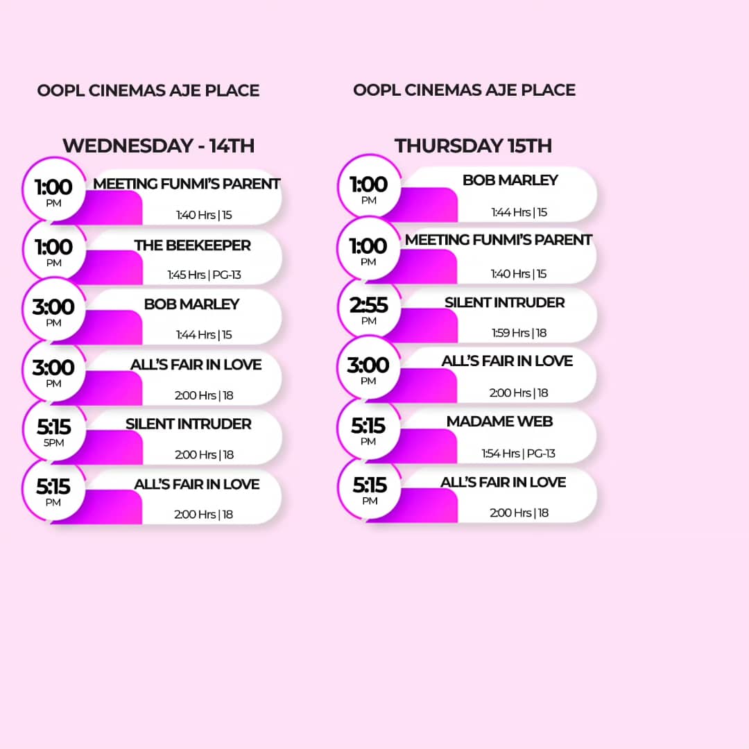 Times and Movies at OOPL Cinemas Aje Place