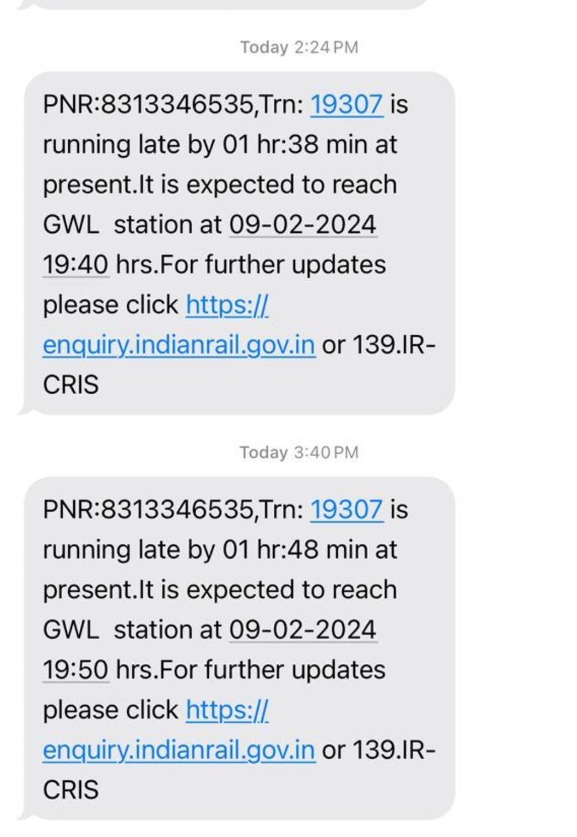 We rcvd this msg from railways and on reaching station we came to know train left on right time.I struggled a lot to get another train as I have to reach Rishikesh to receive international award. Such a misleading info from railways offi site who wil take responsibility for this.
