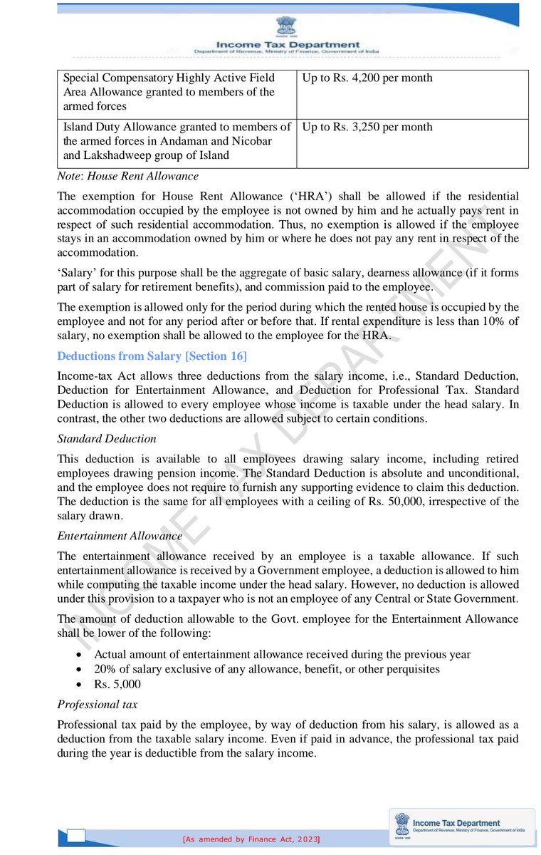 TaxationUpdates's tweet photo. Deductions/Allowances allowed to a salaried employee

Part 1/2

Source @IncomeTaxIndia https://t.co/NyCUSrngE4