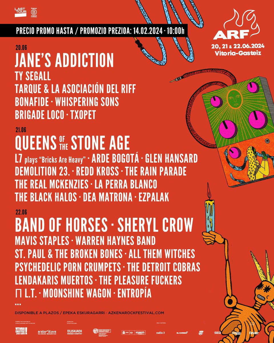 We’re making a trip to Europe this summer and it’s a special one. This is a helluva line up at @AzkenaRockFest. See y’all in Spain in June! More information and tickets here: azkenarockfestival.com