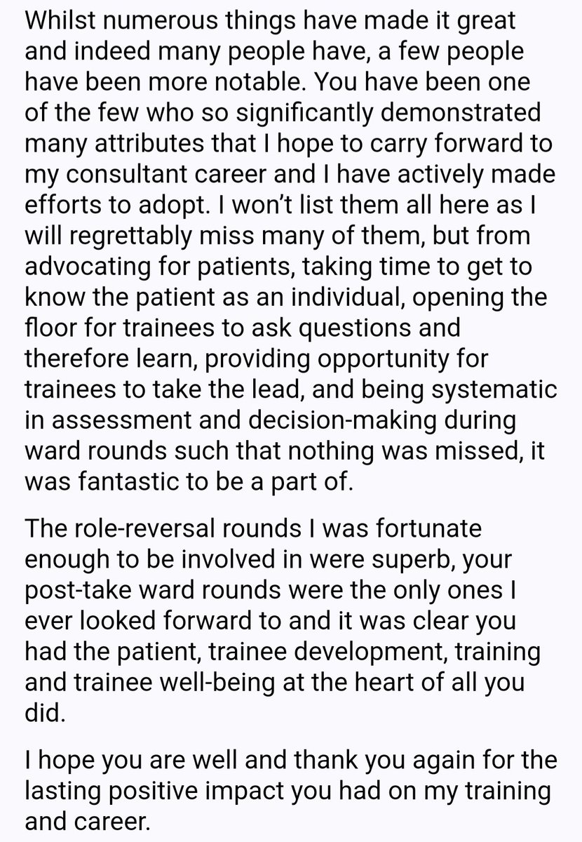 I'm bowled over by this email from someone who was a Foundation Doctor in our Team at Worthing and now has their Certificate of Completion of Training. #ReverseRoleRounds True #Apprenticeship in Medicine The value of descriptive Thank you @christiplady @somersetwyvern