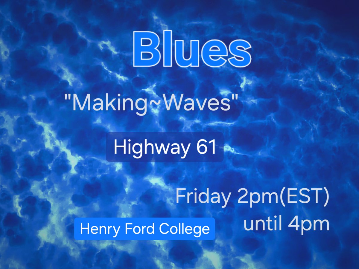 #FridayFeeling  
   Please join #whfrfmradio WHFR.FM/streamer/ for Highway 61, on 
Friday, 2pm(EST) until 4pm, for the 
best in new Blues releases and #DetroitBlues on the 89.3fm broadcast 'Making~Waves',  from @hfcc. 
whfr.fm/node/24/view/f…
#NationalPizzaDay