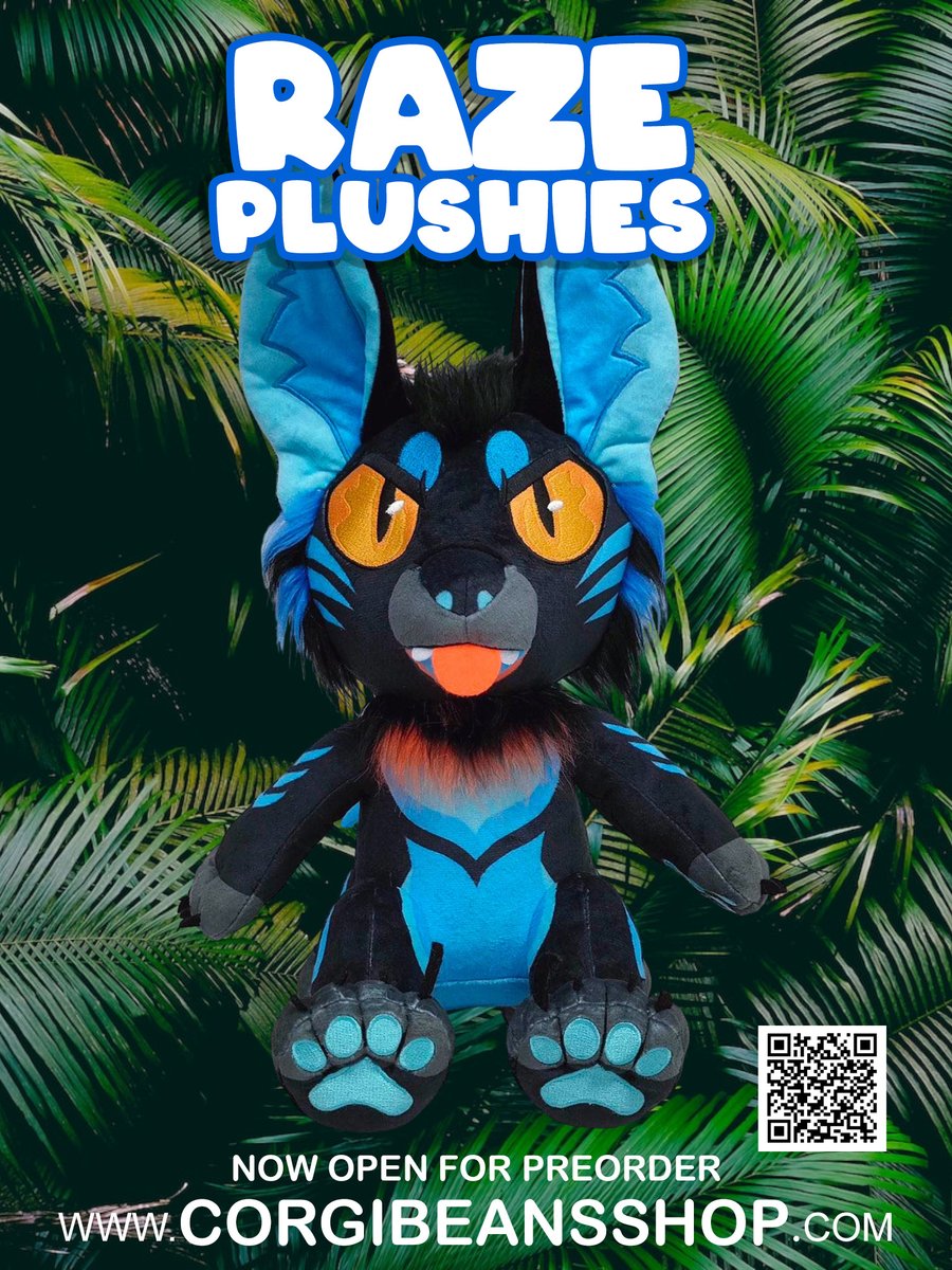 Raze plushies are open for preorder! Help us fund this raptor dog by locking in an order today! corgibeansshop.com/product/raze-p… @Twilight_Saint #furry #furryplush #fursonaplush #raptor #plushie #plushcampaign #corgibeans #furrymerch #furryfandom #fursuitfriday