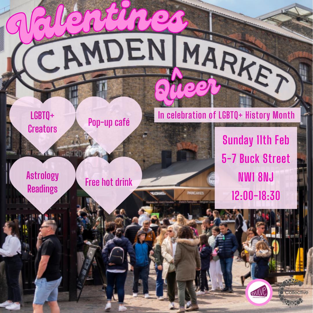 Our FREE event is tomorrow! Come along and buy a last min gift, build community & celebrate LGBTQ+ History Month 
You can allocate yourself a ticket at the link in our bio!
#camdenmarket #queermarket #londonmarket #queerevent #londonevent #queerlondon #queervalentines #valentines