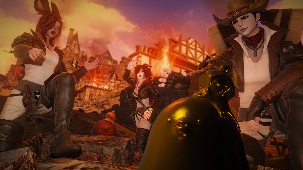 The soldiers from Howdy Survey Corp that found the fabled Goldenpie, the creator of the 'Mother pie'.

#FinalFantasyXIV #GPOSERS #ElementalDC #FF14 #FFXIV #FF14SS #HighNSaloon <a href="/EnaraLuin/">Enara</a>