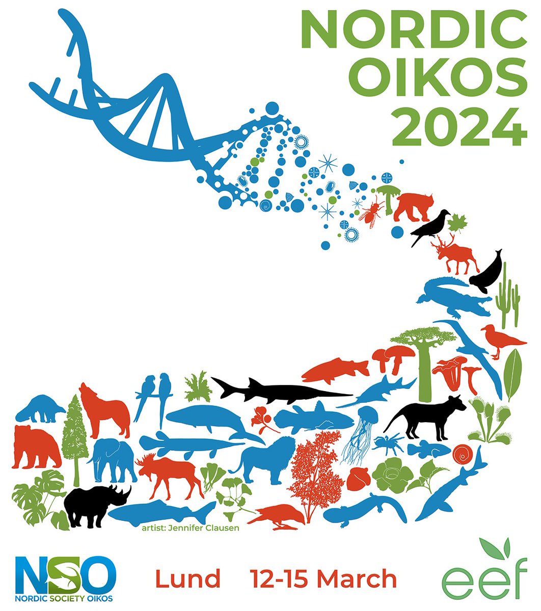 In almost one month, we welcome you to the #NordicOikos2024 meeting, now represented by this beautiful logo by scientific illustrator @JACsciart! She has captured the NSO spirit and will join us as an exhibitor. @EuropeanEcology @OikosFinland @SweSocOikos @OikosNorge @vistfr