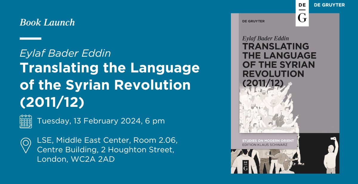 #BookLaunch in London 📚

Tuesday, February 13th at 6pm, Eylaf Bader Eddin presents his new book on how the #SyrianRevolution also changed the language at <a href="/LSEMiddleEast/">LSE Middle East</a>. 

You can register here 👉lse.ac.uk/middle-east-ce…