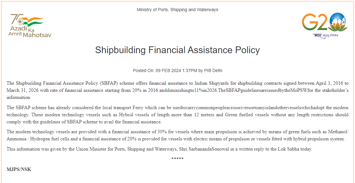 ✅✅Shipbuilding Financial Assistance Policy

Expected Beneficiaries 🔥🔥
#CochinShipyard 
#GardenReach
