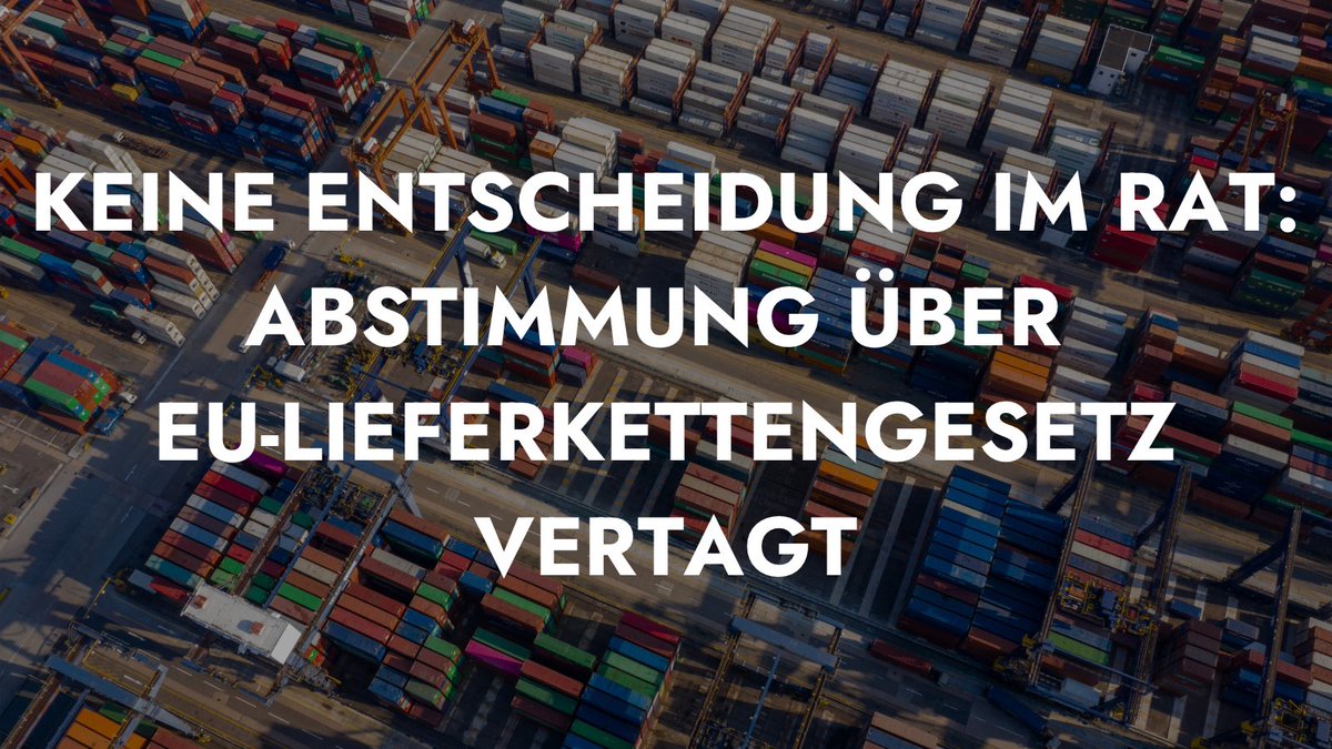 🚨Entscheidung zum Lieferkettengesetz vertagt🚨 FDP hat nicht nur DE zu einer Enthaltung gebracht, sondern auch andere Länder bedrängt. Die Verschiebung muss jetzt genutzt werden, um Wackelkandidaten-Staaten zu überzeugen! Unfassbar, wie eine einzige Partei Europa in Atem hält!