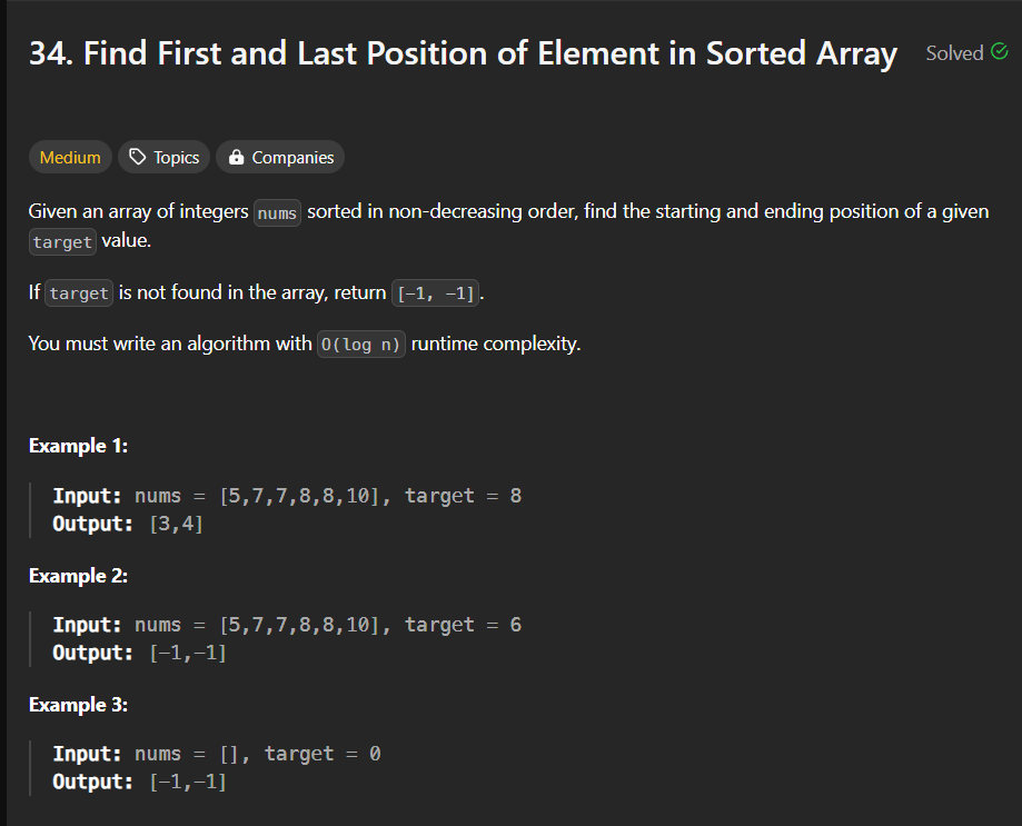 MahantiHarsh's tweet image. Today I learned more about  Arrays in java; Find first and last position of element in sorted array  -LeetCode; codes with explanation #learnInPublic Day-4 #learningjava
