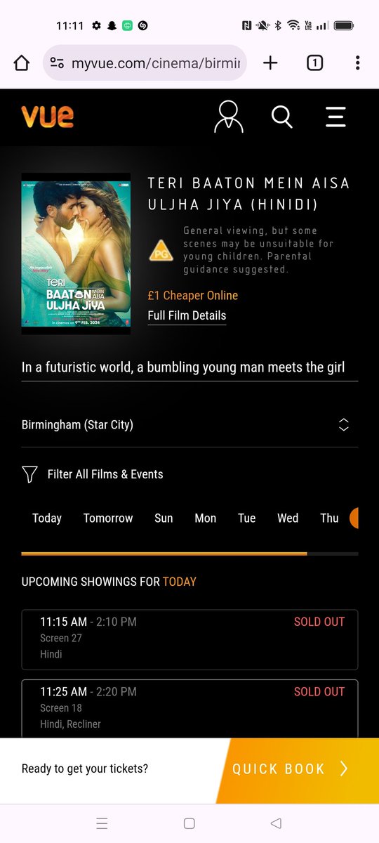 ManjGhuman's tweet photo. @shahidkapoor hey Shahid wow 😲 woke up to see that all the showings are sold out in Birmingham starcity UK, I'm so happy for you guys, now got to start searching for an different cinema because can't miss this opportunity to see you on screen my forever favourite actor https://t.co/FzD5UrlwMK