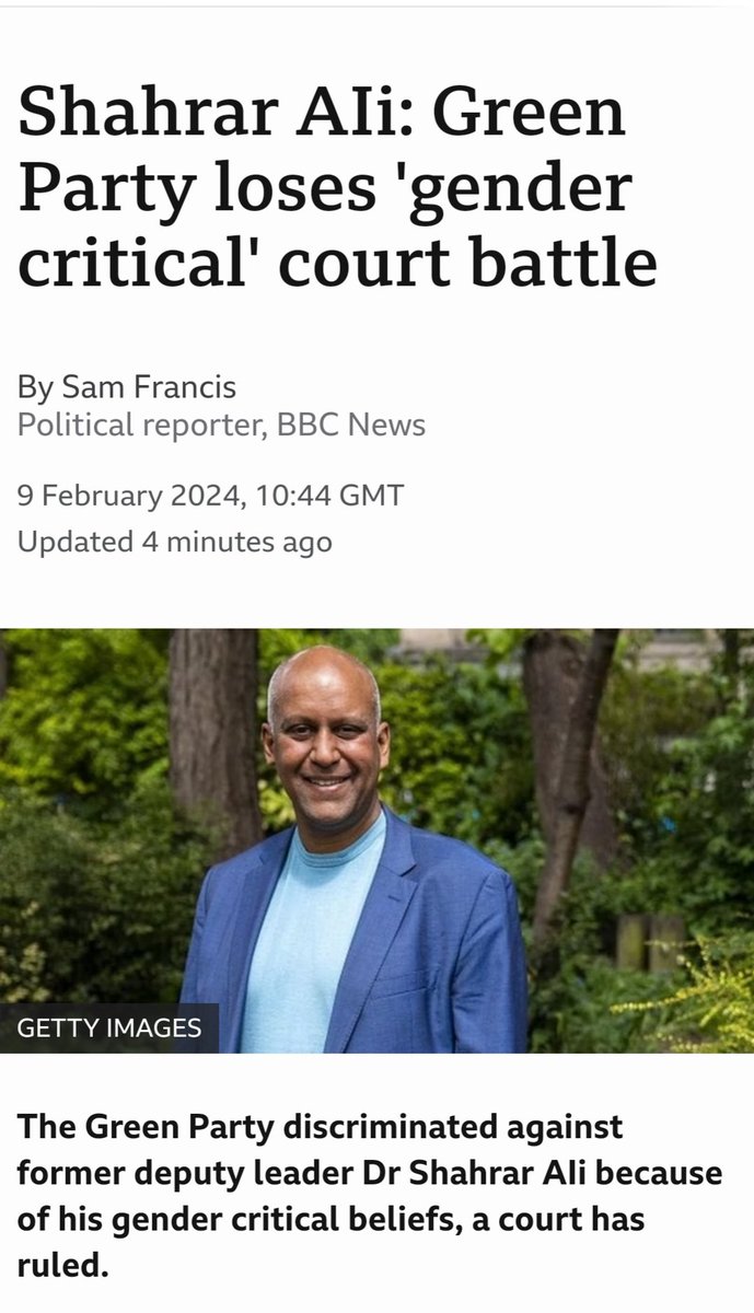 ShahrarAli's tweet photo. BREAKING!! ⚖️♀️⚖️♀️⚖️♀️
The Green Party discriminated against former deputy leader Dr Shahrar AIi because of his gender critical beliefs, a court has ruled. 👇👇👇 #AlivsGPEW https://t.co/zxyeIUheP9 https://t.co/Q2CHq79u5t