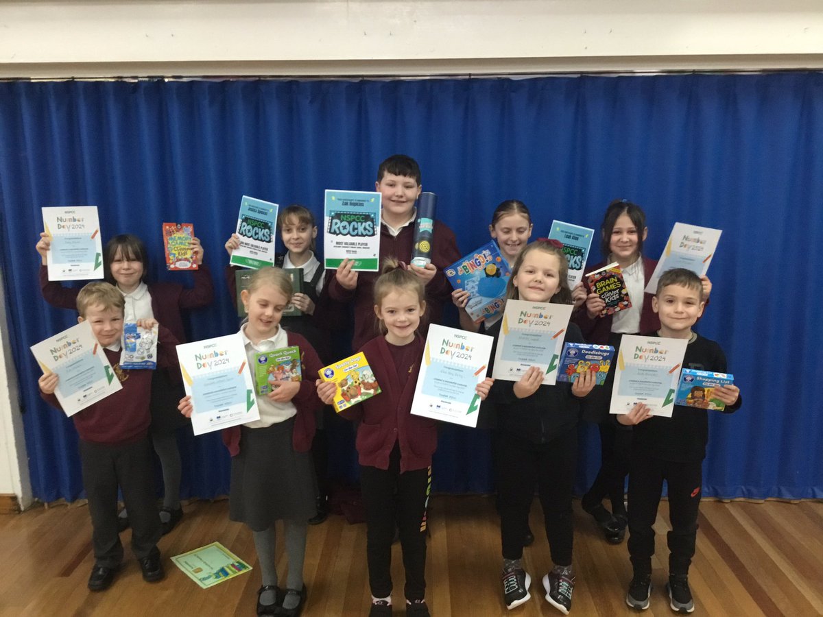 Great to celebrate our NSPCC Rocks most valuable players and our best dressed for Number Day in our Winners Wednesday assembly this week!