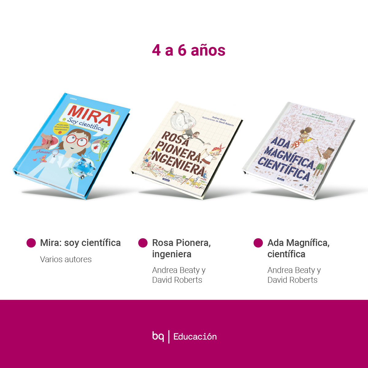 BQEducacion's tweet photo. 👩‍🔬👩‍🚀👩‍💻 El 11 de febrero se celebra el Día de la Mujer y la Niña en la Ciencia y la Tecnología y desde BQ Educación aprovechamos para recomendarte 12 libros que rompen con los estereotipos y despiertan el interés de las peques por las STEAM 👇👇👇#DíaDeLaMujerYLaNiñaEnLaCiencia