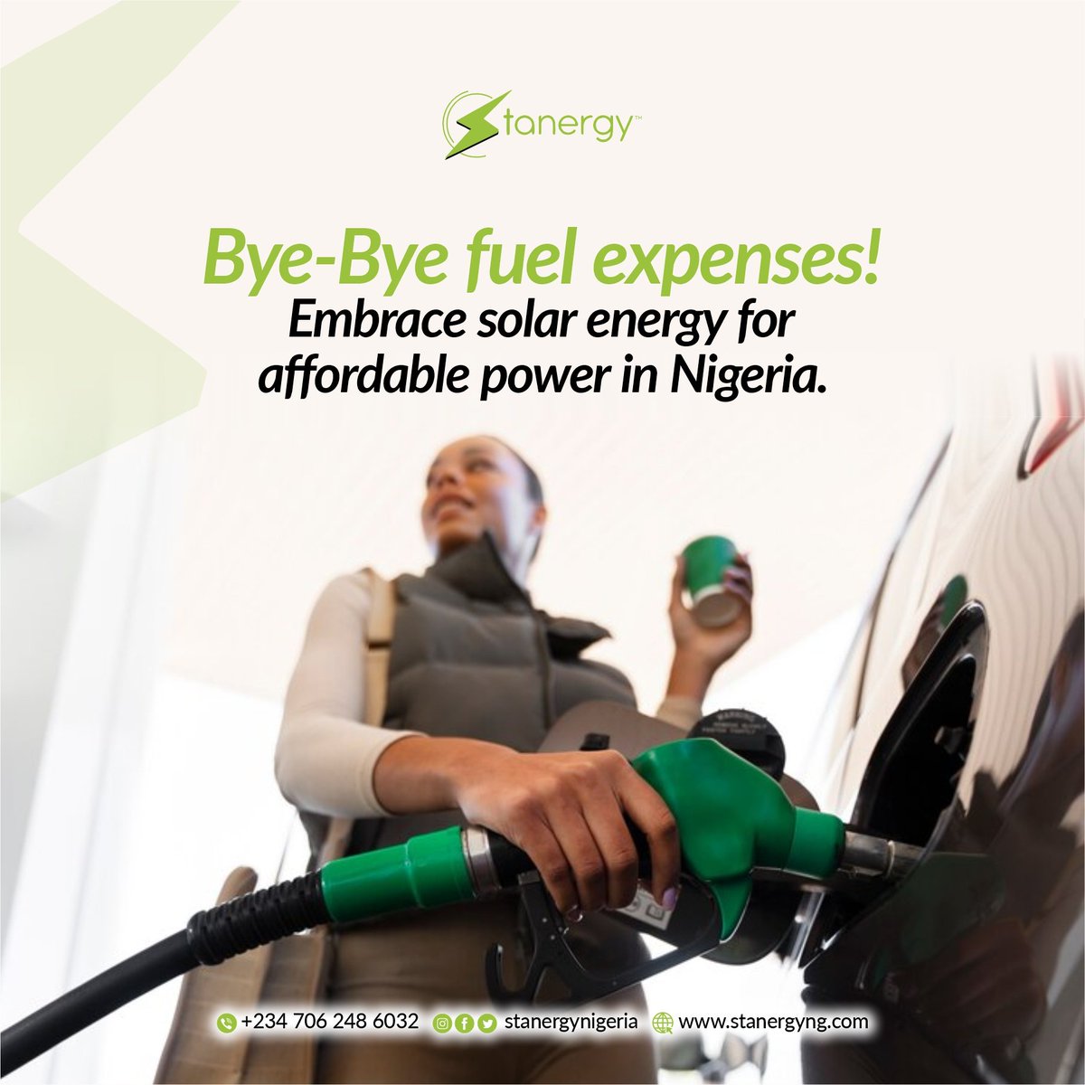 Say goodbye to fuel expenses and hello to solar power! ☀️

 Embrace the sun's energy and start saving today!😎

#stanergynigeria
#Solarenergy
 #SolarPowerRevolution