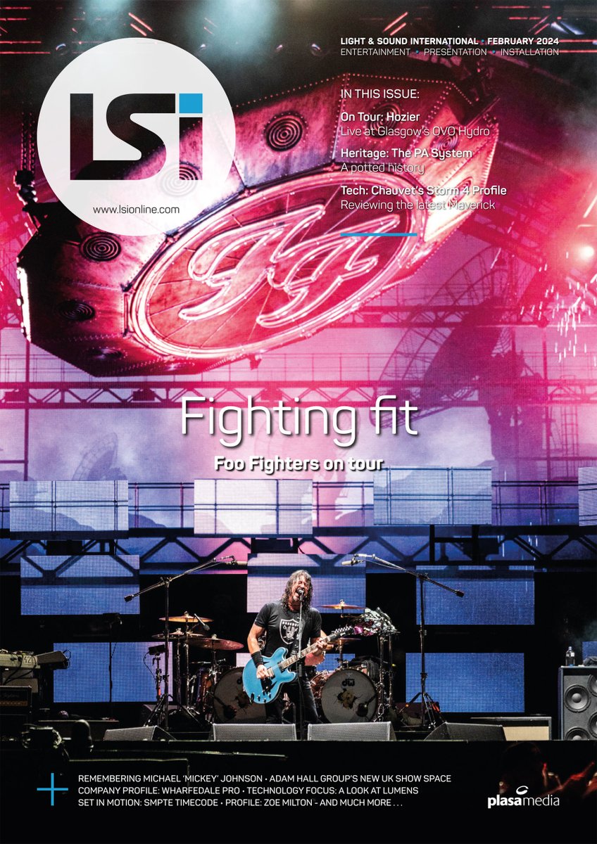 LSi Online (@lsionline) on Twitter photo Check out our Feb issue featuring:
<a href="/foofighters/">Foo Fighters</a> live in Sydney
<a href="/Hozier/">Hozier</a> live in Glasgow
<a href="/ChauvetPro/">CHAUVET Professional</a>'s Storm 4 Profile reviewed
The history of the PA system
Remembering Mickey Johnson
<a href="/GLPimpression/">GermanLightProducts</a> in London
...& loads more!
Read FREE online: bit.ly/49a4sU8 Check out our Feb issue featuring:
<a href="/foofighters/">Foo Fighters</a> live in Sydney
<a href="/Hozier/">Hozier</a> live in Glasgow
<a href="/ChauvetPro/">CHAUVET Professional</a>'s Storm 4 Profile reviewed
The history of the PA system
Remembering Mickey Johnson
<a href="/GLPimpression/">GermanLightProducts</a> in London
...& loads more!
Read FREE online: bit.ly/49a4sU8