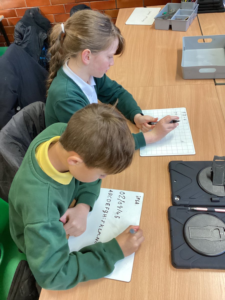 Year5Markeaton's tweet image. 🧠💪💚 Problem solving at its finest in Hazel Class! Today we are being WW2 code breakers! How would you fair? #MPSComputing