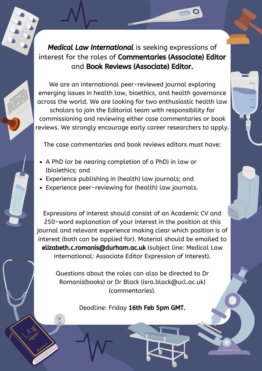 Deadline to apply for the two open associate editor positions is next week! Details below and get in touch if you have questions!