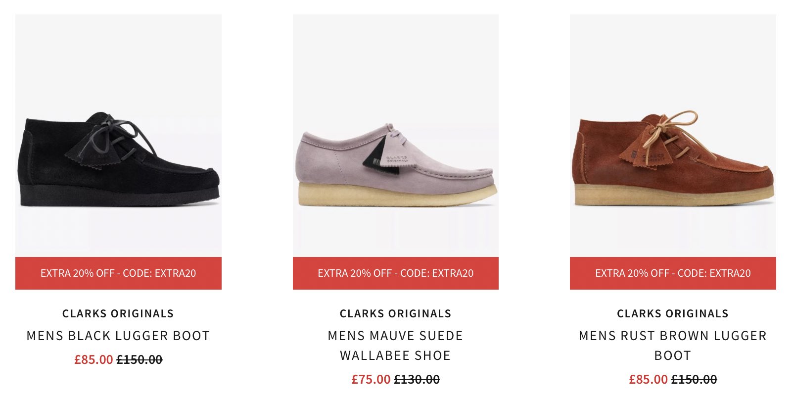 Clarks 20 shop off code