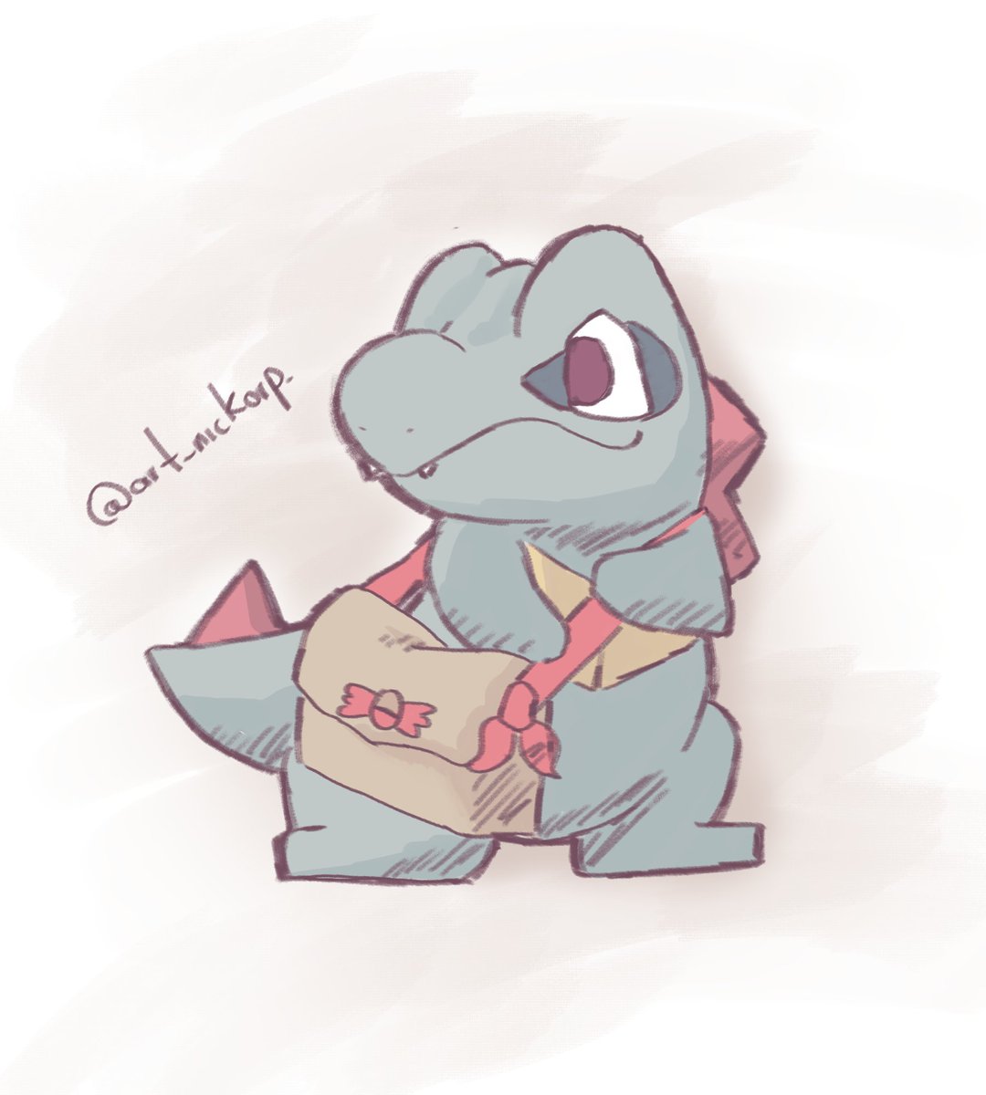 Almost forgot to post here, Totodile's delivery service is here!

#art #pokemon