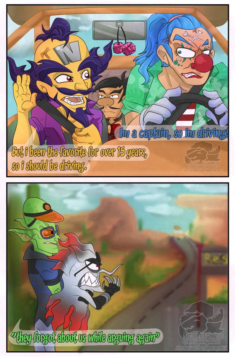 StephDragonness's tweet photo. ✨Draw your comfort characters on a road trip.
Draw your comfort characters on a road trip. Meme turn it into a comic.
#neocortex #crashbandicoot #captainbuggy #onepiece #joedalton #thedaltons #lordbetrayus #pacmanandtheghostlyadventures #drnefarious #ratchetandclank #meme https://t.co/ga4xXcSCdv