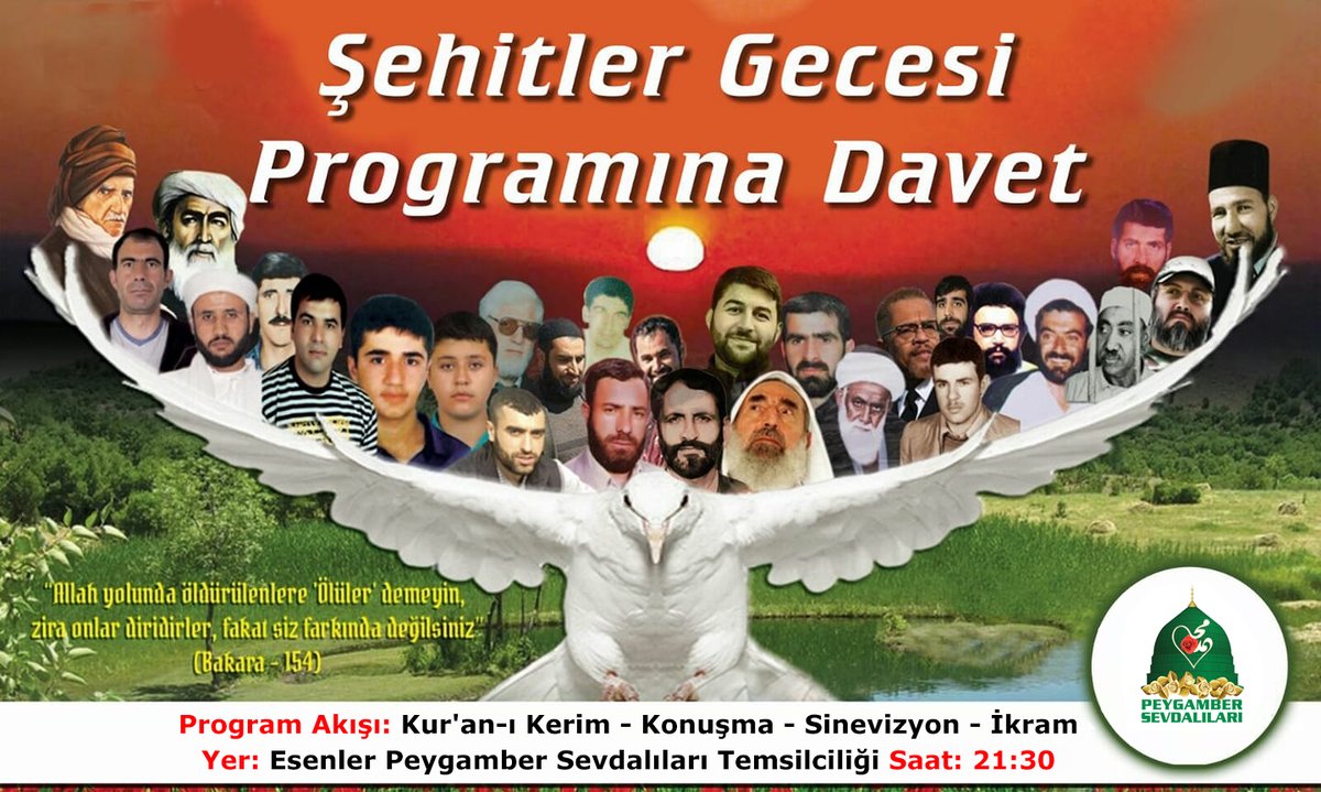 Şubat Ayı Şehadet ayı: Şehitleri anma ve anlama etkinliğine tüm halkımız davetlidir.