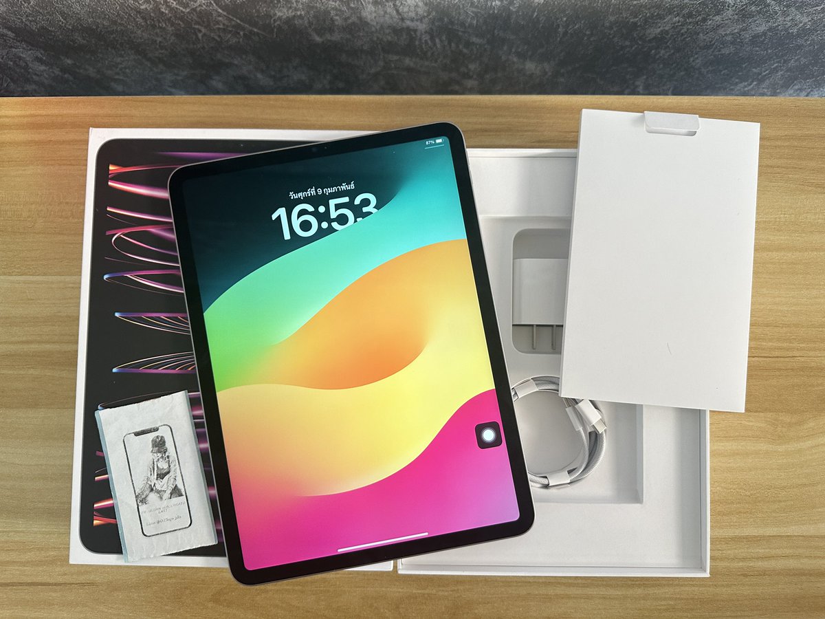 Quinncoffee3's tweet photo. 📱iPad pro m2 gen4 WiFi 128gb #มือสอง

🔥ราคา 25,700-.

💙 model TH  (demo)

📍ประกันศูนย์ ถึง เดือนเมษายน 67

🌟อุปกรณ์ ยกกล่อง

📍นัดรับ สายไหม  กทม.  รังสิต

#iPad   #ipadpro #ขายipad #มือ2 #ขายipadprom2มือ2 #ไอแพดเพื่อการศึกษา https://t.co/Au5pHS4WeT