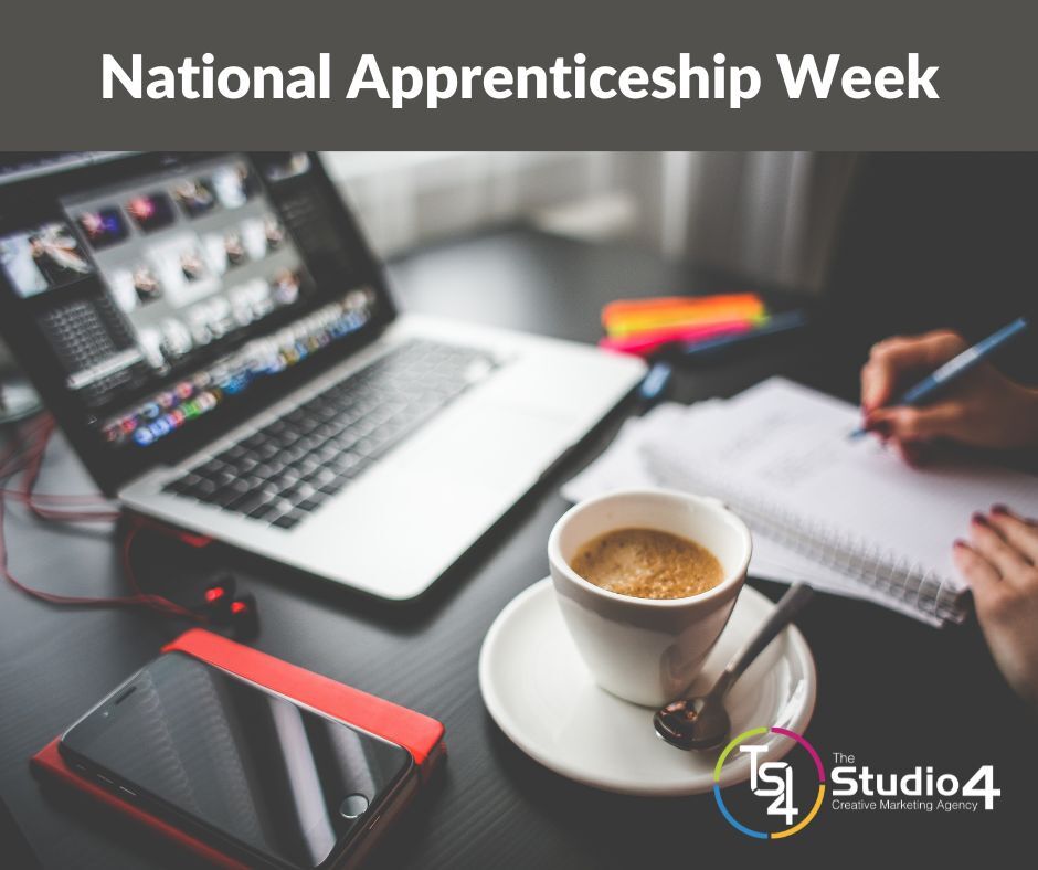 TheStudio4UK's tweet photo. It's Apprenticeship Week! To kickstart the week we have asked Jordan, one of our new apprentices, a few questions on the whole experience. Check out our blog here: https://t.co/KAt96KJU03

#Apprenticeshipweek #OnlineMarketing #MarketingAgency https://t.co/ebU8RLtXUz