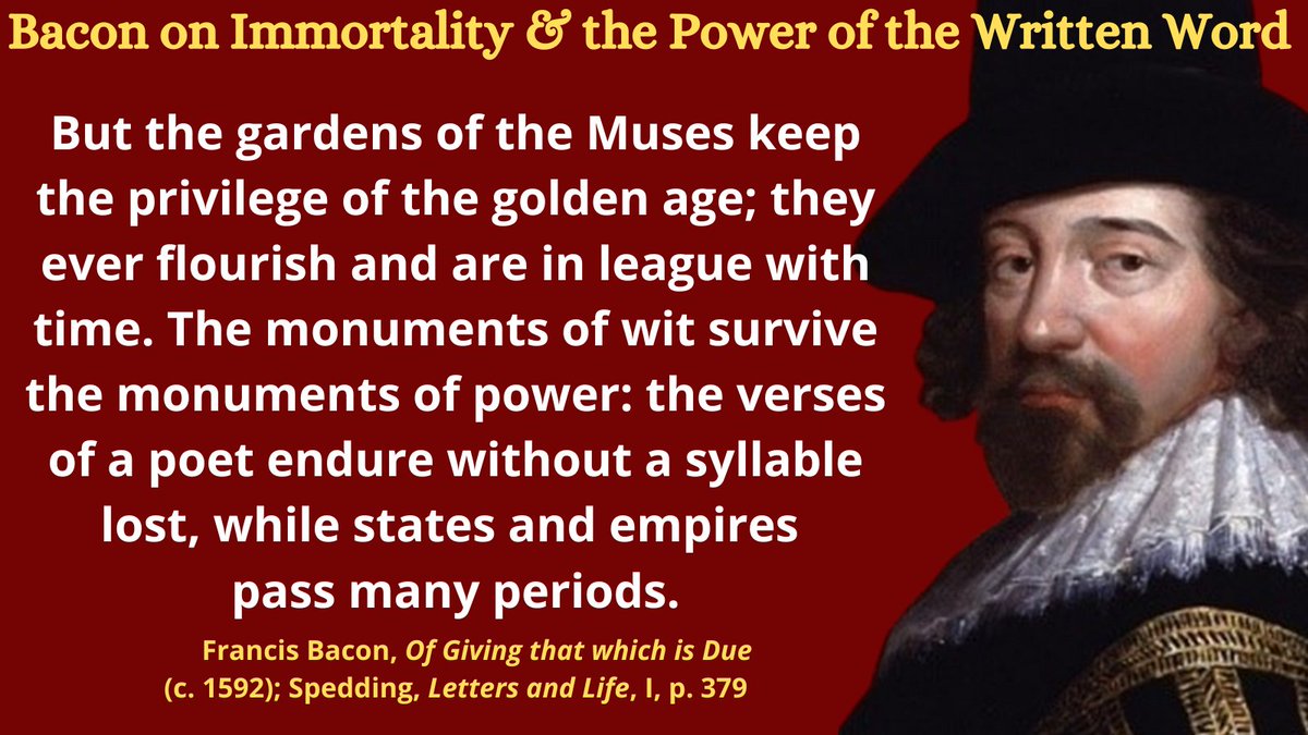 Not marble nor the gilded monuments Of princes shall outlive this powerful rhyme. . . Shall you pace forth; your praise shall still find room Even in the eyes of all posterity. . . Sonnet 55 #FrancisBacon #Shakespeare #MeasureforMeasure #Immortality #Poetry