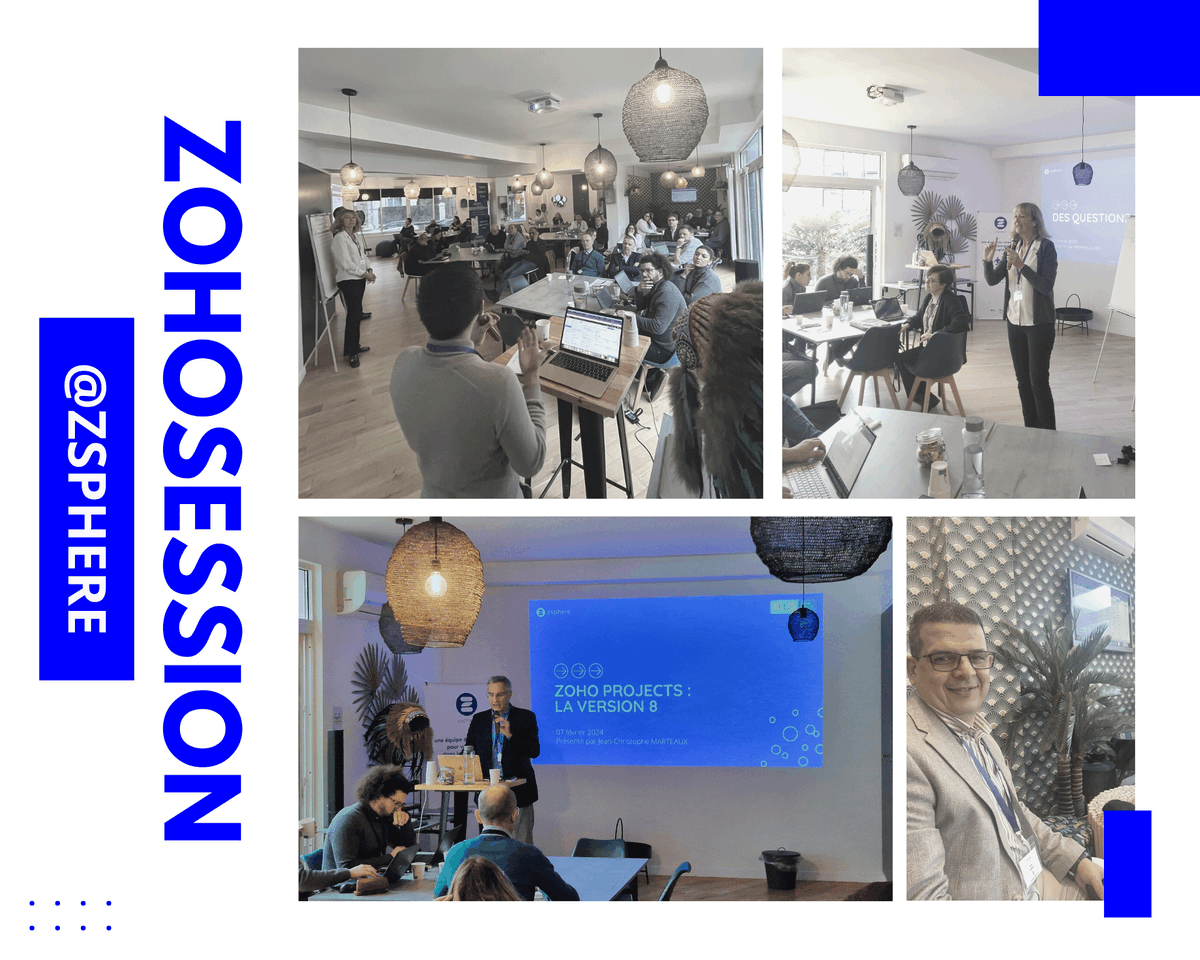 ZSphere_France's tweet photo. Merci à nos clients, toujours fidèles au rendez-vous pour notre ZohoSession@ZSphere !
L'occasion pour eux, d'échanger avec la communauté Zoho.
@Zoho France  @ZSphere | Zoho Premium Partner  
#zoho #zohosession #zohocrm #zohofamily https://t.co/NFfVjKlEvG