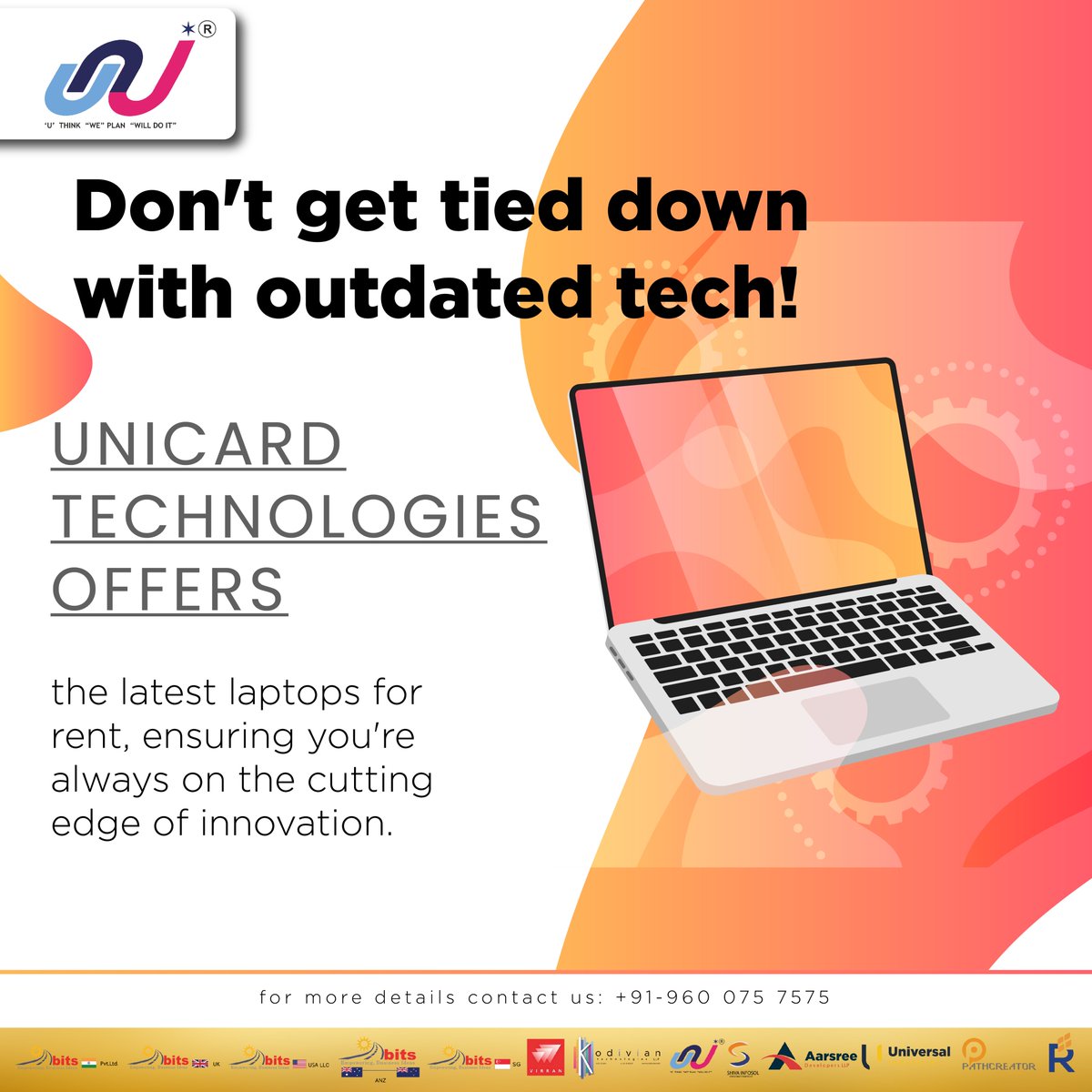 Dont get tied down with outdated tech...Get the best laptop for rental...
#unicard #ssgroupofcompanies #ssgroup #laptoprental #StayUpdated #UnicardAdvantage #laptoprentalservice #laptoprentals #laptoprentalsinchennai #laptoprentalnearme #laptoprentalforbusiness