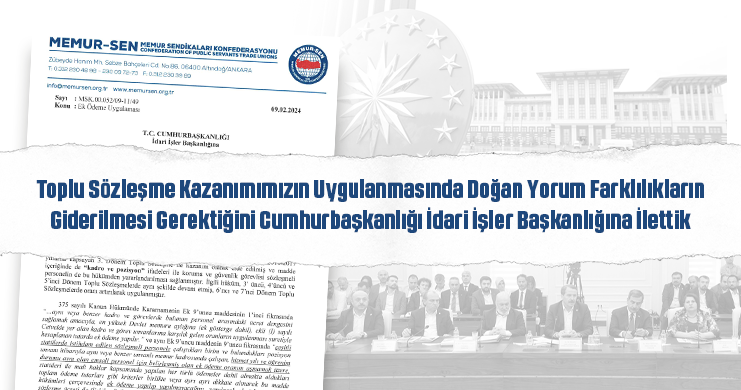 MemurSenKonf's tweet photo. 🔴“Koruma ve Güvenlik Görevlilerine Ek Ödeme” kazanımımızdaki yorum farklılıkları giderilmeli. 

“Koruma ve Güvenlik Görevlilerine Ek Ödeme” kazanımımızda, bazı kamu kurum ve kuruluşların farklı yorumu sonucu doğan mağduriyetin giderilmesi için Cumhurbaşkanlığı İdari İşler Başkanlığına yazımızı ilettik.

Detaylar⤵️
https://t.co/QUKFYyDZGI