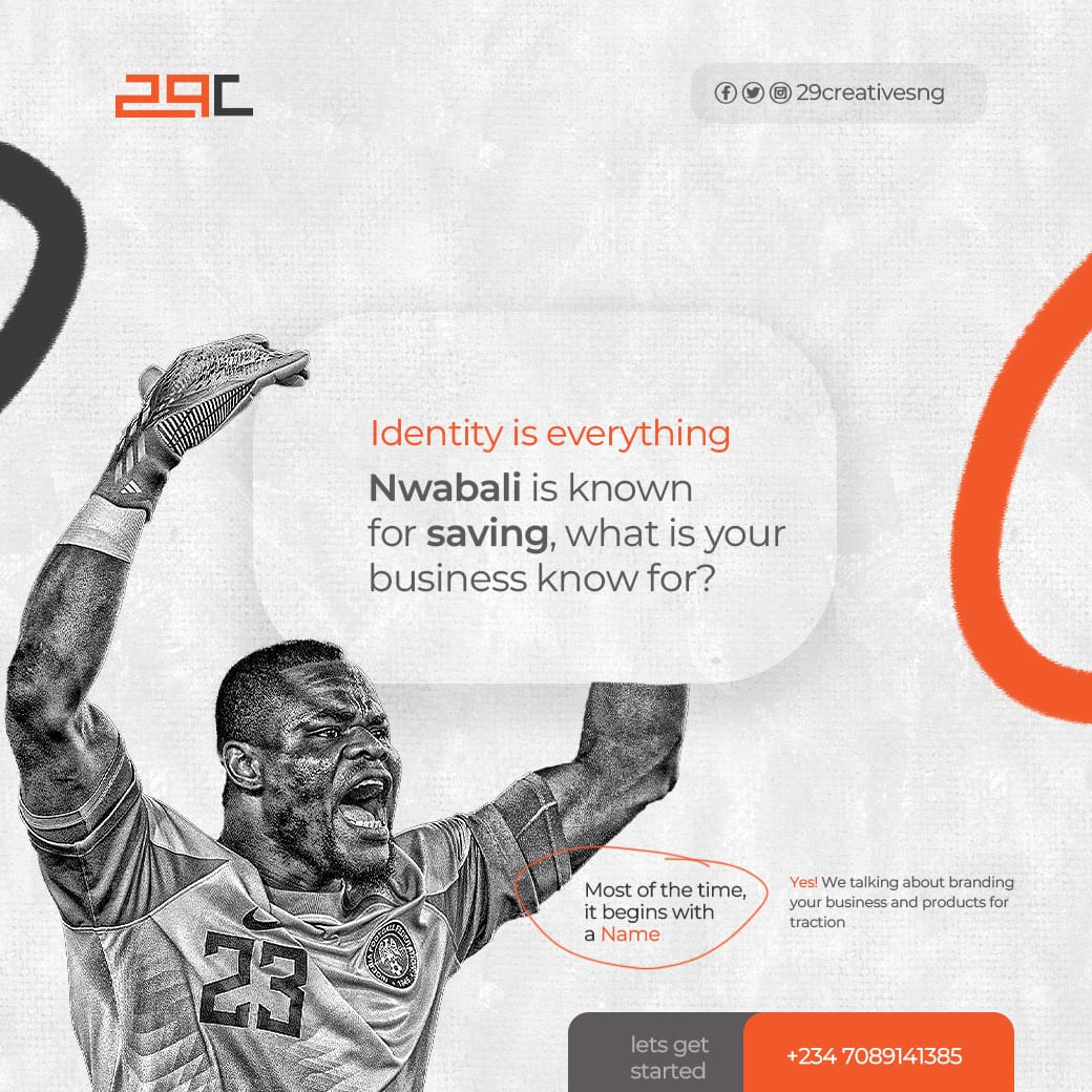 29Creatives's tweet photo. We know Nwabali, what is your business known for ?
#BrandIdentity https://t.co/AOXJuLlvtG