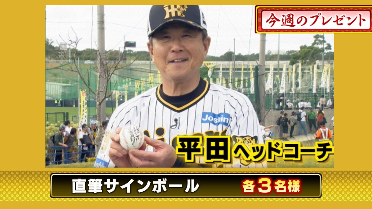 3tvbox's tweet photo. 本日のプレゼント🎁その4
『#平田勝男 ヘッドコーチ直筆サインボール』３名様

📷応募方法
①このアカウント @3tvbox をフォロー
②この投稿をリポスト
応募〆切：2月14日㊌17時
#阪神タイガース #熱血タイガース党 #フォローリポストキャンペーン #懸賞 #サンテレビ https://t.co/yHznP4S6u2