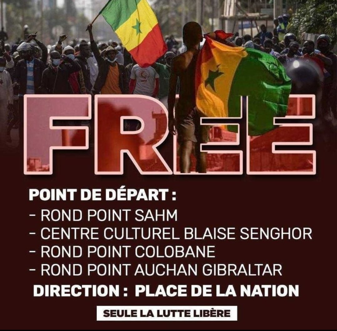 assonko's tweet photo. Tous à la place de la nation et voici le plan de circulation. 
#FreeSemegal 
#MackyDemission https://t.co/SmUCIygEwr
