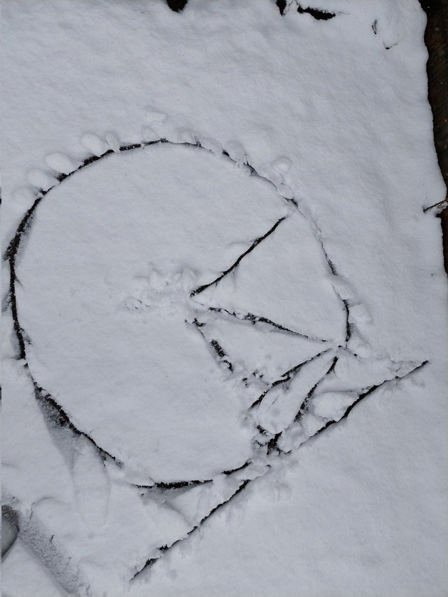 A snow person arrived to help me with thinking about the unit circle...conclusion: snow isn't the best for diagrams but I'm sure all the neighbours still benefitted?!