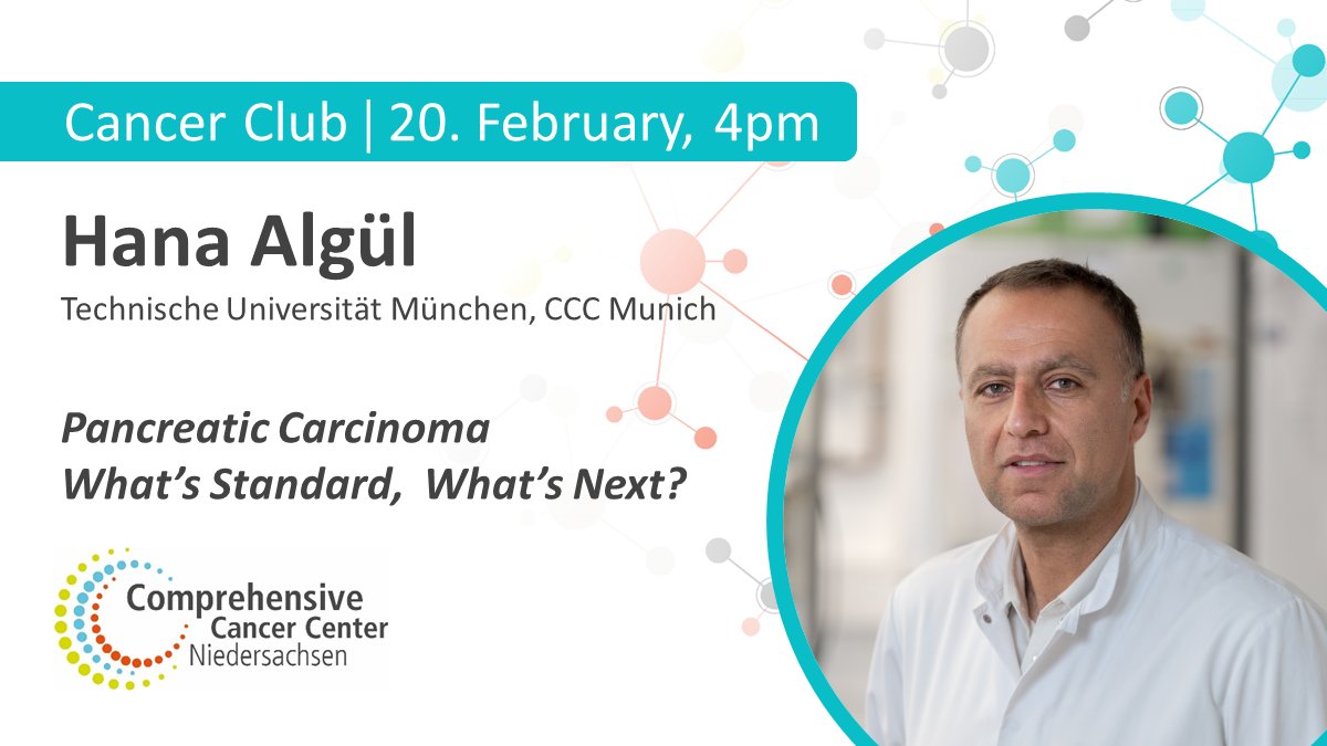 📢Join us in the #CCCN Cancer Club on February 20th at 4pm for a talk by <a href="/AlguelHana/">Hana Algül</a> from <a href="/TU_Muenchen/">TU München</a> on current and future treatments of #PancreaticCancer. ➡️bitly.ws/SFvX

Photo ©️ Andreas Heddergott, TUM 
#CancerResearch #TranslationalResearch