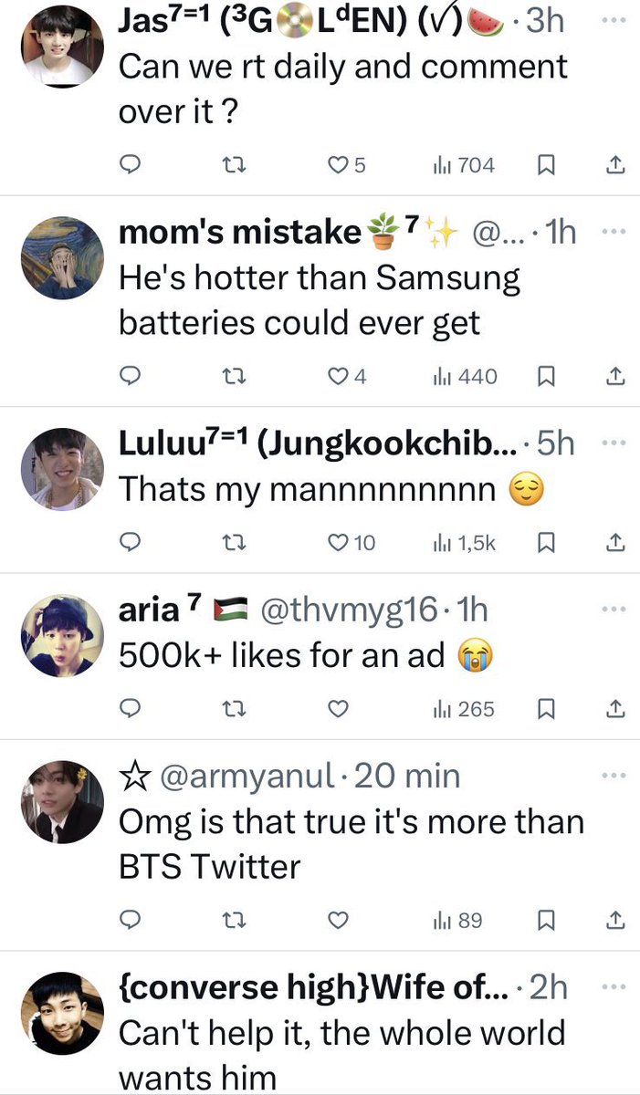 sevensotd's tweet photo. after consuming disney+ content last month, armys are now hyping samsung ads to hype bts members, i thought we were all canceling zionists which includes brands like samsung? or is it just valid when searching even a random dancer’s life to try canceling jungkook’s projects? https://t.co/MNlYU0OSy6