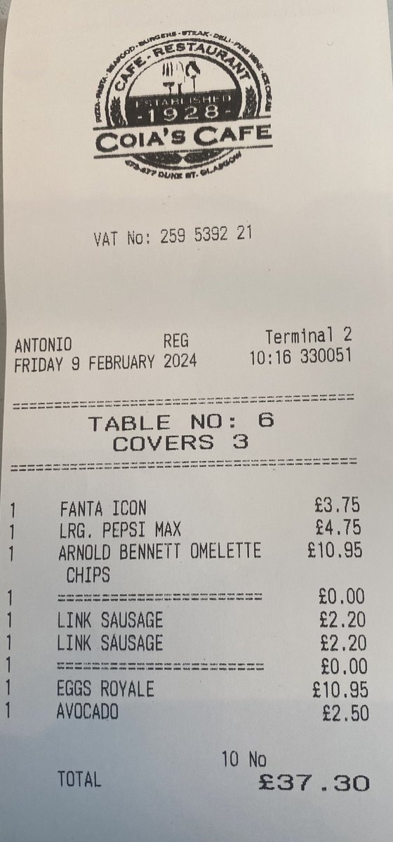 MichaelCeltic18's tweet photo. £4.75 for a coke at Coia’s cafe in Glasgow has got to be the dearest I’ve seen since Dubai 🙈 https://t.co/PW7nGtfUqA