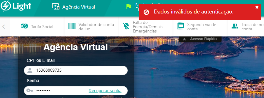 _juststarboy's tweet photo. @lightclientes Simplesmente não consigo acessar minha agência virtual. Já liguei 2x para vocês e informam que vão enviar um link de reset que nunca chegou.

Tento solicitar senha, e informa que já possuo cadastro, então tento recuperar senha e informa que não tenho cadastro🤡 https://t.co/Ckn5ORyqCk
