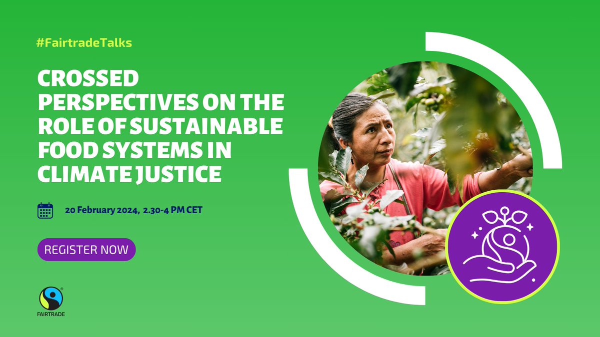 Join this webinar for an in-depth discussion on #ClimateJustice and #FoodSystems ⏰ When: 20 February, 2.30-4pm CET. 🌐 Speakers and details: fairtr.de/l8m