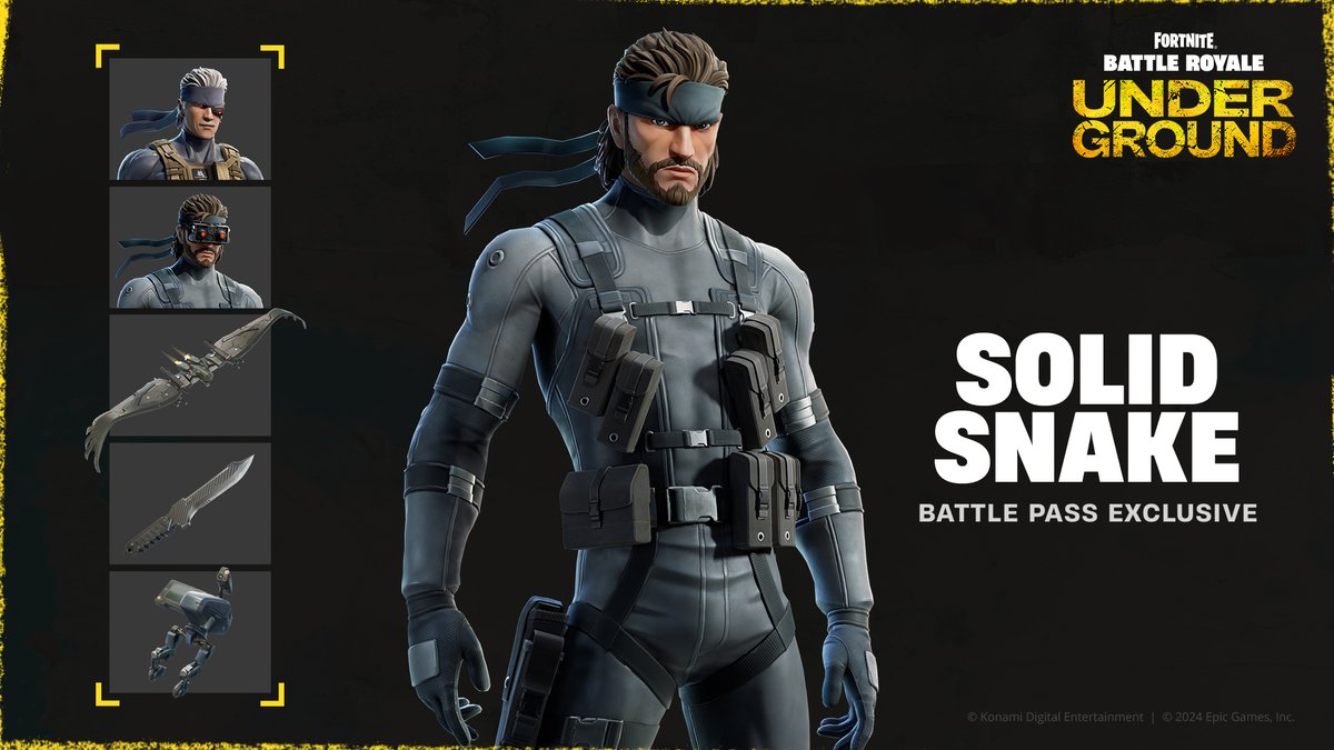 Fortnite's tweet photo. Snake! SNAAAAAAAKE!

Battle Pass owners, there's still time to earn the master of stealth, Solid Snake himself, before the end of the season.

https://t.co/oRanuMOAqI https://t.co/bE75OY6hBy