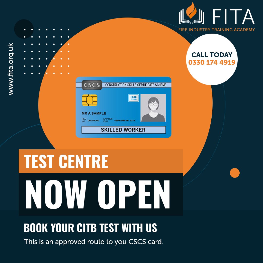 We are now running Level 1 Health and Safety Courses; this is an approved route to obtaining your CSCS Card. 

Contact Our Team or Book Online:

bit.ly/42z2ieA 

#cscs #citb #cscscard #cscstestcentre #citbtestcentre #labourercard #cscstest