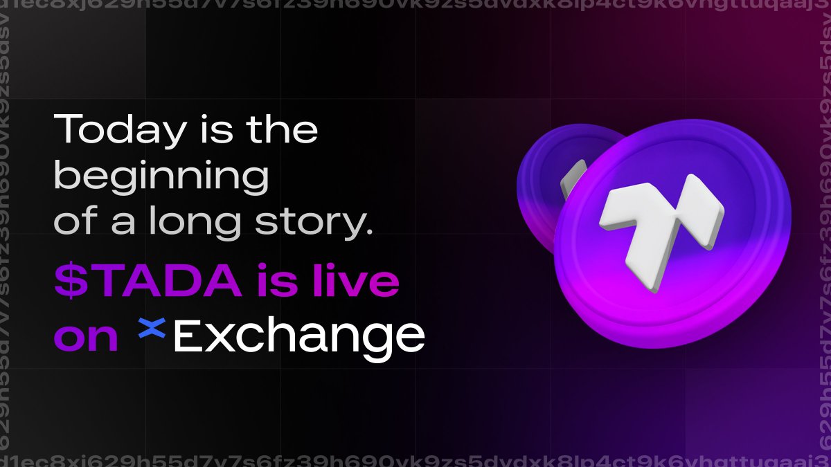 The wait is over! 🎉 $TADA is now listed on @xExchangeApp! You can now add liquidity and swap $TADA. Let's go!⚡️