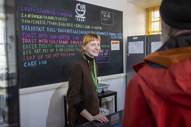 ComJusScot's tweet photo. Do you have something to share this #CommunityFirstFriday? 👀 Countless teams across Scotland are delivering projects in their communities and we want to hear about them!

📸 Café 1668 #Inverness is a social café offering free hot meals, a food pantry &amp; support for those in need https://t.co/3oNk9UtFEj
