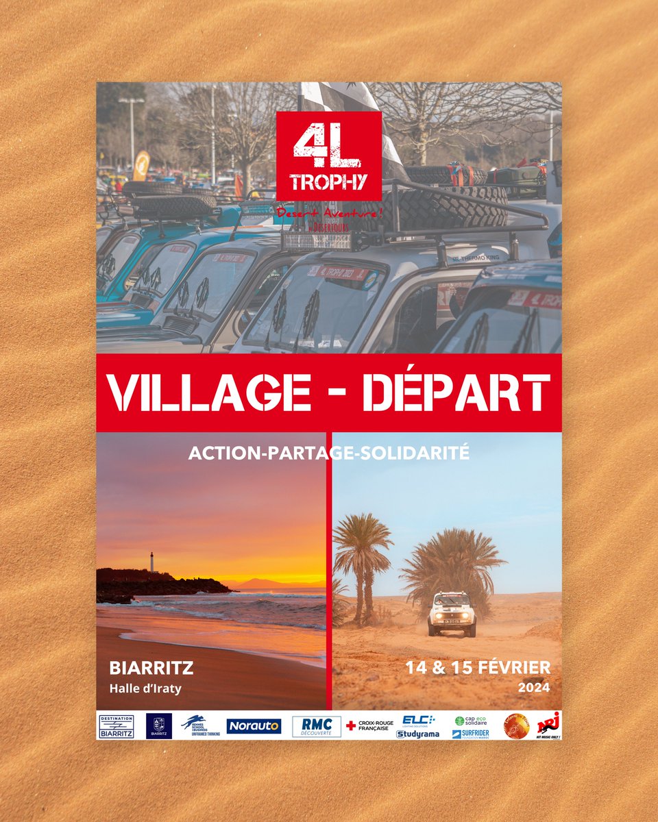 4L_Trophy's tweet photo. Merci à la @Ville2Biarritz et à @DestinationBtz d'accueillir les #Trophistes et leurs bolides pour le village-départ de la 27e édition du raid #4LTrophy. 

C'est un honneur d'avoir l'une des plus belles villes de France comme partenaire depuis 2015. MERCI ! 🫶 #4LTrophy2024 https://t.co/eXIpjr29vj