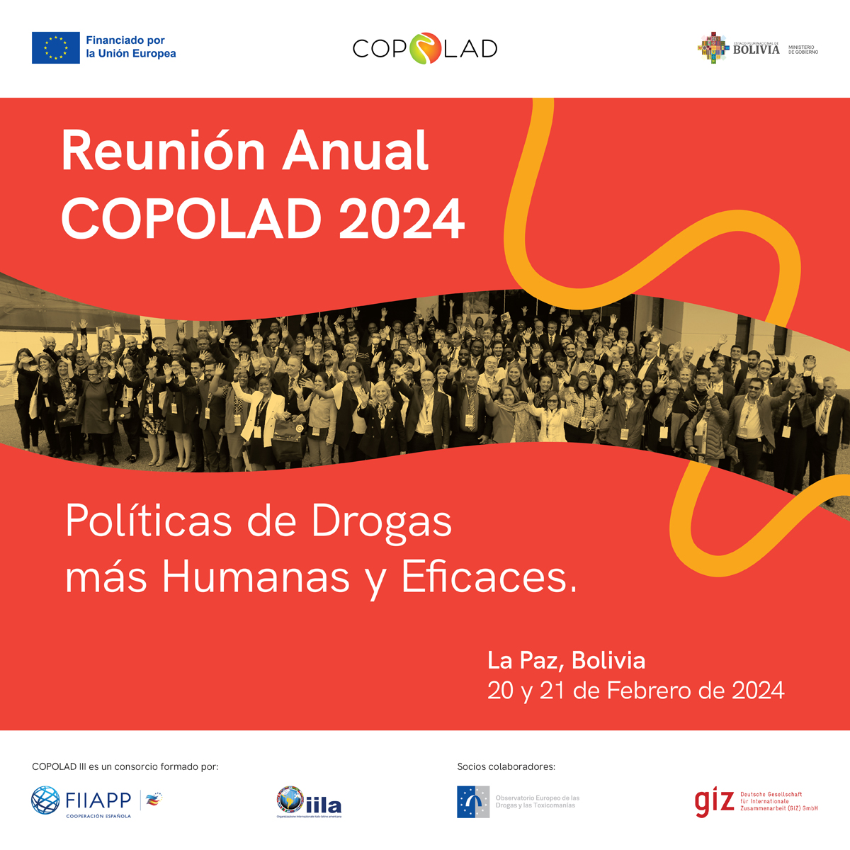¿Has adivinado en qué ciudad celebramos el encuentro #COPOLAD 2024?  

¡Hablamos de La Paz (Bolivia 🇧🇴)!  

Un espacio para seguir impulsando políticas de drogas más humanas y eficaces.   

🗓️ 20 y 21 de febrero   

🫱🏽🫲🏾<a href="/UEenBolivia/">Unión Europea Bolivia</a> <a href="/MindeGobierno/">Ministerio De Gobierno Bolivia</a> #RACopoladBolivia