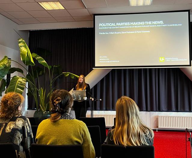 Today, I presented the first results of our study “Political parties making the news.
Examining the content marketing mix of a Belgian populist radical right party” at #Etmaal2024.