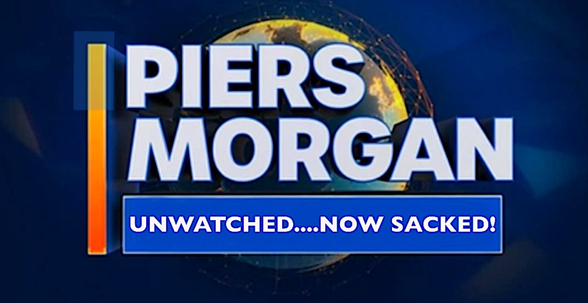 A perfect end to the week:
Piers Morgan has been sacked. #PiersMorganUnwatched #piersmorganuncensored #piersmorgan #PiersMorganSacked