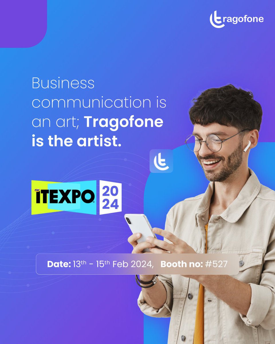 Unlock the artistry of business communication with Tragofone Softphone! Join us at Booth 527 at ITEXPO #TECHSUPERSHOW and discover how we're redefining the canvas of connectivity. #Tragofone #ITExpo2024 #TechSupershow #UnifiedCommunications #Softphone @ITEXPO